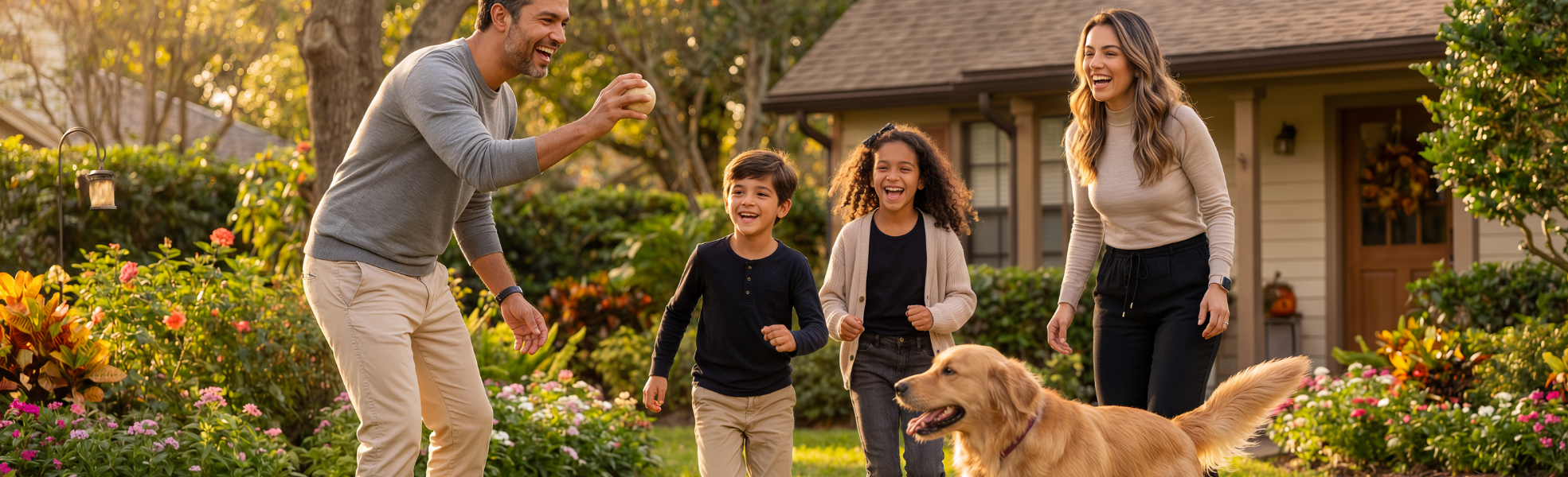 Família em ambiente residencial nos Estados Unidos